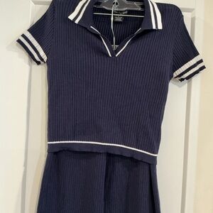 Soho Apparel Navy Knit 2 piece pant set extra stretchy